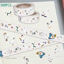 500 Sheets/Roll Fun Goose Exquisite Cartoon Roll Sticker DIY Decorative Notebook Phone Case Envelope Skateboard Sticker - Multicolor - View 6