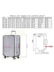 1pc Transparent PVC Luggage Cover, Suitable For 20/22/24/26/30 Inch Suitcases, Waterproof Dustproof Travel Luggage Protection Cover, Thickened PVC Material, Scratch-Resistant Wear-Resistant, Home Essential - Clear - View 2