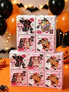 4 piezas Cajas de regalo de Halloween con ventana, patrón de fantasma, calabaza y calavera de Halloween, caja de dulces de Halloween rosa con ventana, caja de galletas, caja de cupcakes, caja de postres, contenedor de alimentos, suministros de embalaje de regalos de Halloween, suministros para fiestas de Halloween, decoraciones de Halloween, decoración del hogar, decoración de mesa de cocina, suministros de repostería, decoraciones de fiesta de Halloween feliz, regalos de Halloween, cajas de recuerdos de fiesta de Halloween - rosa de Halloween - Ver 2