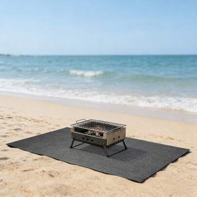 SanBouSi Grande tapis de protection pour barbecue extérieur, tapis de barbecue extérieur, tapis de protection ignifuge pour barbecue et foyer