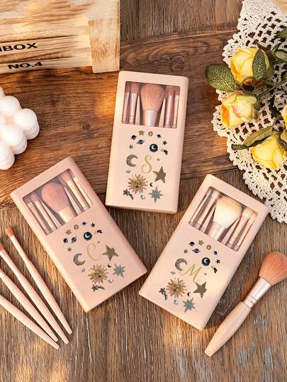 Makeup Brush Set With Mirror, Galaxy Letter A-Z, Boxed Makeup Brush Set, Multi-Functional Makeup Brush Set With Mirror Box, Mini Multi-Functional Makeup Brush, Foundation Brush, Eyeshadow Brush, Beginner Makeup Tools, Mixed Brush Makeup Storage Rack, Makeup Brush Set, Convenient To Carry, Girls Gift, Makeup Tool Set, Ideal Gift, Portable Travel Supplies, Travel Essentials, Bridal Gift, Bridesmaid Gift, Ultimate Portable Makeup Brush Set, Makeup Bag Travel Organizer
