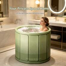 Home Insulated Bathtub, 27.56/31.5 Inch Large Space Adult Bathtub, Portable Foldable Bathtub - A - View 2