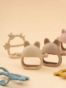 1pc Cute Silicone Baby Teether Wrist Teething Toy With Textured Massage Nubs Anti-Drop Infant Teether Baby Shower Gift For 0-12 Months Babies - 多色 - 查看 3