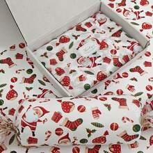 60/30/10 Sheets Santa Claus And Christmas Gift Pattern Tissue Paper, Santa Claus, Christmas Gift, Christmas Stocking, String Lights, Christmas Leaf - 19.69in*13.78in, Handmade Wrapping Paper, Fragile Item Protection, Gift Box Filler - Christmas Stocking - View 2