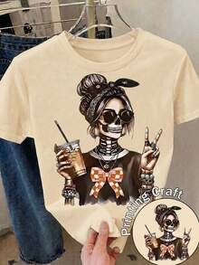 Women T-Shirts - Apricot - View 3