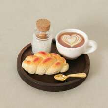 5pcs/Set Miniature Food Play Set Afternoon Tea Coffee Bread Model Dollhouse Accessories Photography Props Scene Decor Desktop Miniatures - Multicolor - View 6