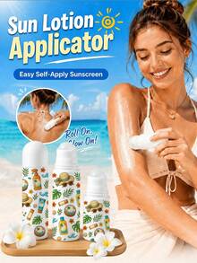 New Sun Protection Theme Roller Ball Lotion Applicator,Detachable Sunscreen Applicator,Suitable For Summer, Beach, Pool,Outdoor,Essential For Women - Multicolor - View 2