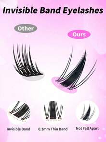 480/320pcs Fairy Style Cluster False Eyelashes, Cartoon Eyelash Extensions, Delicate Natural Invisible Eyelash Band, Waterproof, Home DIY Eyelash Extensions, Cluster False Eyelashes, Single False Eyelashes, Natural Style Vs. Voluminous Style - Multicolor - View 8