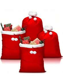 Large Christmas Santa Gift Sacks, Velvet Jumbo Drawstring Bags For Xmas Gifts, Reusable Merry Christmas Wrap Bags For Holiday Party, Toy Storage, Gift Wrapping, Holiday Decor, Santa Sack Bags For Festive Gift Giving - A - View 7