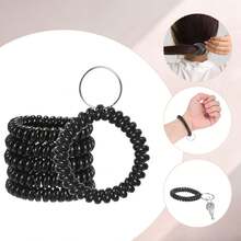 M METERXITY 6-Pack Wrist Coil Keychain Wristlet, 2 Inch Plastic Spiral Spring Flexible Stretchable Wristband With Steel Key Ring For Outdoor - ColorD - View 5
