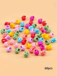 60个糖果色塑料发夹，可爱夏季发爪，女士及女孩发饰，辫子发夹，发卡，学习用品，头部饰品，发夹 - 彩色 - 查看 9
