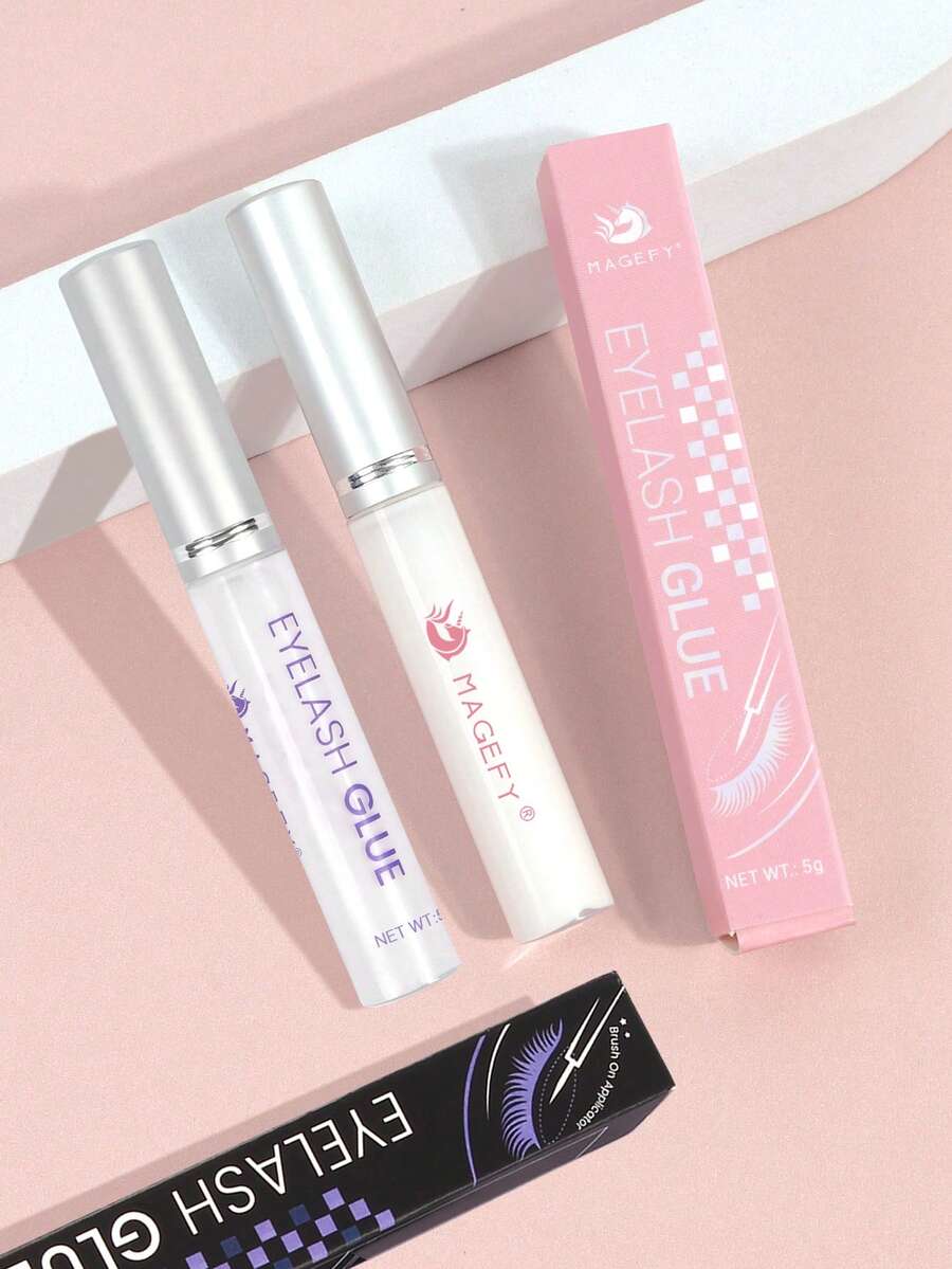 MAANGE 2pcs Eyelash Glue, Natural Invisible After Drying, Strong Adhesive, Suitable For Daily Use And Travel