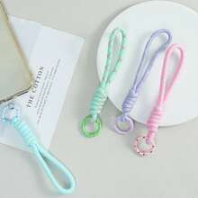 1pc-2pcs Colorblock Handmade Woven Phone Lanyard/Camera/Earphone Case Lanyard Keychain Material Pendant Bag Charm - Multicolor - View 1