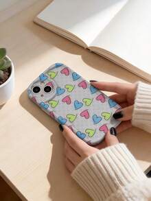1 buah Casing Ponsel Cream Dopamine Bergelombang Ruffle Lembut Tekstur TPU Kreatif Warna Blok Cetak Penuh Bentuk Hati Kompatibel Dengan Galaxy S21 S22 S23 S24 S25 S26/Honor/ Dan Model Lainnya - Clear - View 3
