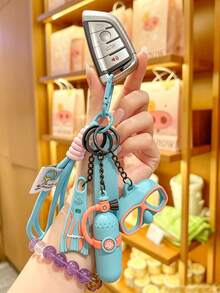 1pc Colorful Summer Fun Fins And Diving Mask Keychain, Creative And Stylish Exquisite Bag Charm For Men, Women, And Couples, Beach And Ocean Themed - Multicolor - View 3