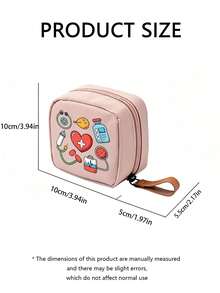 Portable Mini Makeup Bag, Accessory Storage Bag, Medicine Bag, Makeup Bag With "Pill" Pattern, Medicine Storage Bag, Compact Pill Organizer And First Aid Kit Suitable For Daily Use, Outdoor Activities, Dorm Portable Medicine Storage | Multi-Functional Fabric Emergency Kit, Suitable For Health-Conscious Use Anytime Anywhere, Suitable For Travel, Outdoor Activities, Birthday Gifts, Holiday Souvenirs, Back To School Gifts, Graduation Gifts - Multicolor - View 10