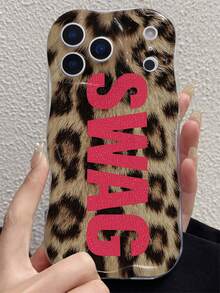 1pc Irregular Wavy Shape Anti-Slip Anti-Shock Anti-Drop TPU Phone Case UV Printed Leopard Print Letter Pattern Fashion Phone Case Suitable For IPhone7/8/7PLUS/8PLUS/X/XS/XR/XSMAX/11/11PRO/11PROMAX/12/12PRO/12PROMAX/12MINI/13/13PRO/13PROMAX//14/14PRO/14PROMAX/14PLUS/15/15PRO/15PROMAX/15PLUS/16/16pro/16promax/16PLUS/17/17pro/17promax/AIR - Multicolor - View 5