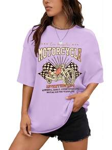 Women T-Shirts - 紫色 - 查看 1