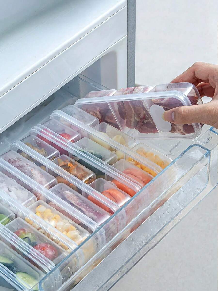 5pcs Airtight Food Storage Box, Meal Prep Containers - Multi-Compartment Reusable Lunch Box For Fridge, Home, Kitchen, School, Work And Travel. Food Container, Snack Container, Adult Portion Control Lunch Box, Lunch Bento Box, Fruit Serving Tray.