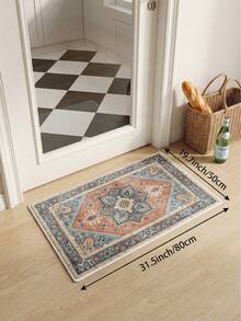 1 Stück blauer Teppich im böhmischen Stil für Wohnzimmer, geeignet für Küche, Esszimmer, Schlafzimmer, Feiertagsdekoration, Innen-/Außenbereich, Büro, rutschfeste Fußmatte, Badezimmerteppich, Flur, Arbeitszimmer, Gaming-Bereich - marineblau - Übersicht 20