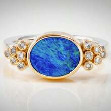 Gmzalx Women's Fashion Personalized Ring, Vintage Luxury Texture, Suitable For Banquet, Date And Daily Wear - Blue - View 1