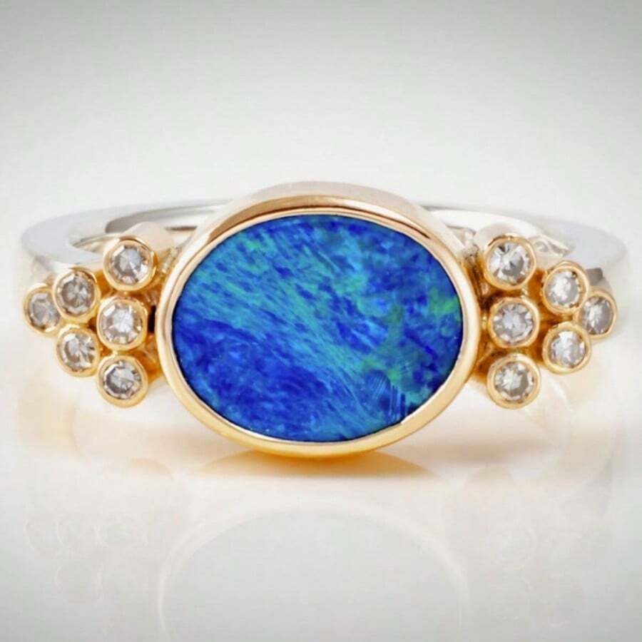 Gmzalx Women's Fashion Personalized Ring, Vintage Luxury Texture, Suitable For Banquet, Date And Daily Wear - Blue - View 1