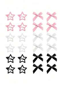 39/36/24pcs Satin Large Bow Hair Clips Set, Includes Large & Small Bow BB Clips, Y2K Sweet Cute Hair Accessories, Suitable For Kids & Girls, Daily School, Date, Vacation Use - Multicolor - View 9