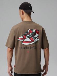 Jordan Men's AS BRK GX SNKR 85 SS CRW Short Sleeve Knit Collarless T-Shirt TIX1577-274 - Rust Brown - View 2