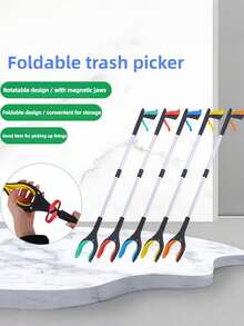 Portable Trash Collection Clip, Extendable Reach Trash Bin Clamp, Suitable For Home, Store, Outdoor Use, Hygienic Clip-Style Trash Collection Tool, No Need To Bend Over - A - View 7