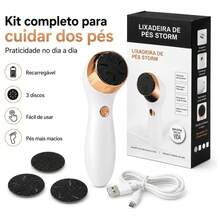 Lixa Pés Storm Recarregável  USB Removedor de Calos Premium - Branco - Visão 11