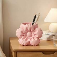 1pc Puff Flower Storage Bucket & Makeup Box - Lightweight Design, Suitable For Home Office Desk, Supports Embedded Installation, First Day Of School - Multicolor - View 7