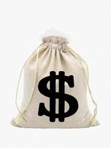 Canvas Money Bag Party Prop With Dollar Sign, Money Bag Prop For Bank Robber, Pirate, Cowboy Role Play Theme Party, Perfect For Halloween, Cosplay And Party Gifts, Costumes - Multiple Styles - View 11