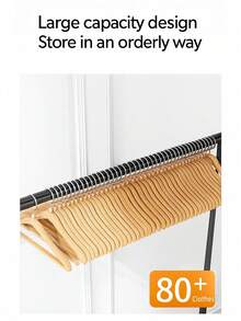 A Simple Coat Rack With Wheels For Easy Movement, Floor-Standing Folding Balcony Single-Pole Clothes Drying Rack, Home Bedroom Clothes Rack - Beige (143x100) - View 9