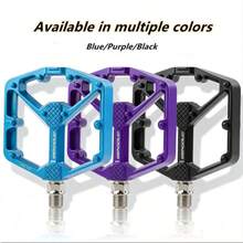 1 Set Dual DU Bearing Bicycle Pedals, Made Of Aluminum Alloy, Lightweight Design, Anti-Slip And Wide, Enhances Riding Performance, Suitable For Road And Mountain Bikes, Perfect For Cycling Gear - Multicolor - View 1