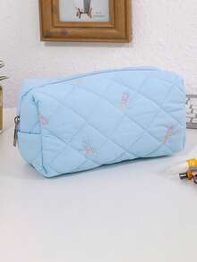 1PC Colorful Bowknot Embroidered Pattern Pencil Case, Creative Large-Capacity Stationery Storage Bag, Perfect For Back-To-School Supplies - Multicolor - View 15