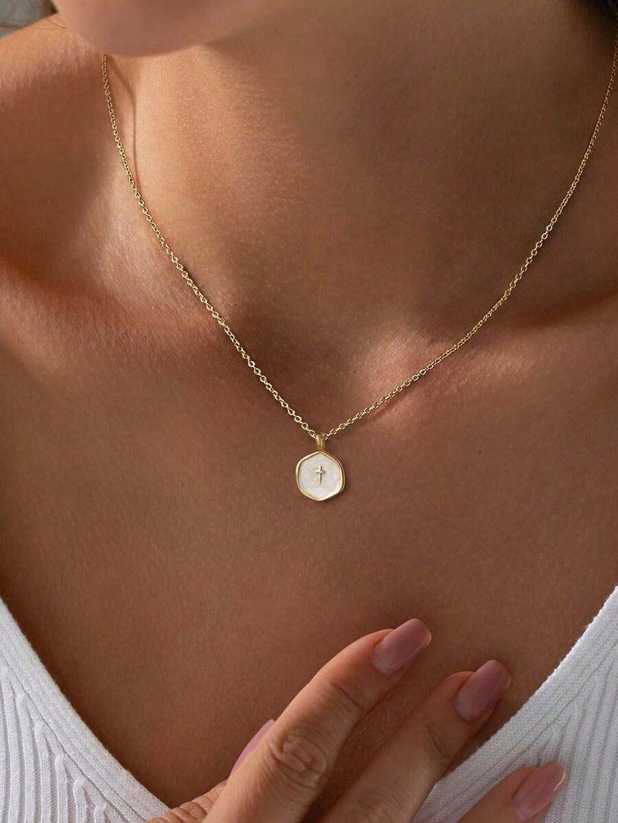 Women's Small Cross Necklace, Delicate Silver Cross Pendant Necklace, Minimalist Cross Necklace, Suitable For Women And Teenagers - Multicolor - View 1