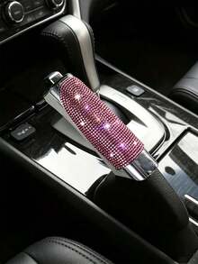 1組汽車手煞車套與排檔桿套，水鑽水晶裝飾汽車內飾配件，適合女性，汽車配件（請注意尺寸，不適用於所有車型） - A - 查看 6