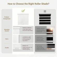 Blackout Roller Shades For Windows – Thermal Insulated, UV-Blocking Fabric Blinds For Home, Office, Bedroom & Doors | Easy DIY Installation, Smooth Operation, Light-Controlled Privacy Solution - White - View 7