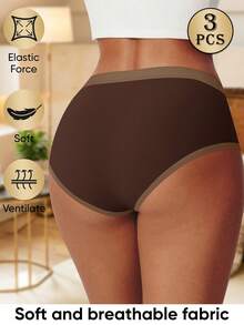 MIOTAN 3 piezas de bragas sin costuras de cintura media para mujer, con efecto levantador de glúteos, alta elasticidad, cómodas y transpirables - Multicolor - Ver 5