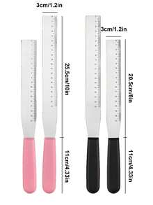 1pc Cake Smoother With Scale Size, New Practical Cake Decorating Smoother, Cream Scraper, 8 Inch/10 Inch Cake Baking Decoration Tool - Multicolor - View 3