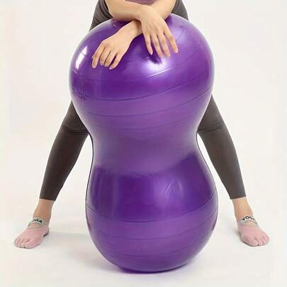 1pc Thick Anti-Burst Peanut Yoga Ball, Suitable For Fitness, Yoga, Pilates, Balance Training, Abdominal Training, Suitable For Office, Home Living Room Practice, Thickened Fitness Ball/Yoga Ball