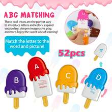 Children's Ice Cream Matching Toy, Letter And Color Recognition, Hand-Eye Coordination, Early Education Fun Toy, Enlightenment Teaching Aid For Boys And Girls (Ice Cream Color And Style Random) - Multicolor - View 3