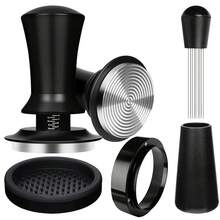 Set Alat Kopi 51/53/58MM 4 Buah, Penekan Kopi dengan Skala yang Dapat Diatur, Bantalan Pendistribusi Bubuk Gaya Tekan, Batang Pengaduk Kopi, Corong Takar Kopi, Set Alat Kopi Profesional untuk Kantor & Rumah - MultiWarna - View 2