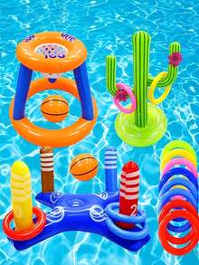 Thickened PVC Inflatable Ring Toss Game Props, Interactive Game Supplies Suitable For Parties, Indoor/Outdoor Entertainment Activities, Lightweight And Reusable, Portable, Holiday Backyard Celebration Picnic Family Gathering Decoration - Multicolor - View 4