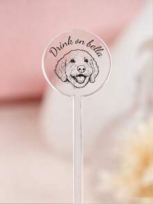 20pcs/50pcs Personalized Acrylic Pet Cocktail Stirrers, Customized Wedding Stir Sticks, Customized Dog And Cat Stir Sticks, Customized Wedding Drink Stirrers - Multicolor - View 2