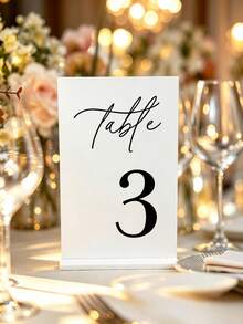 Gold Acrylic Mirror Number Table Signs, 12*18CM Wedding Table Numbers With Stands - Multicolor - View 49