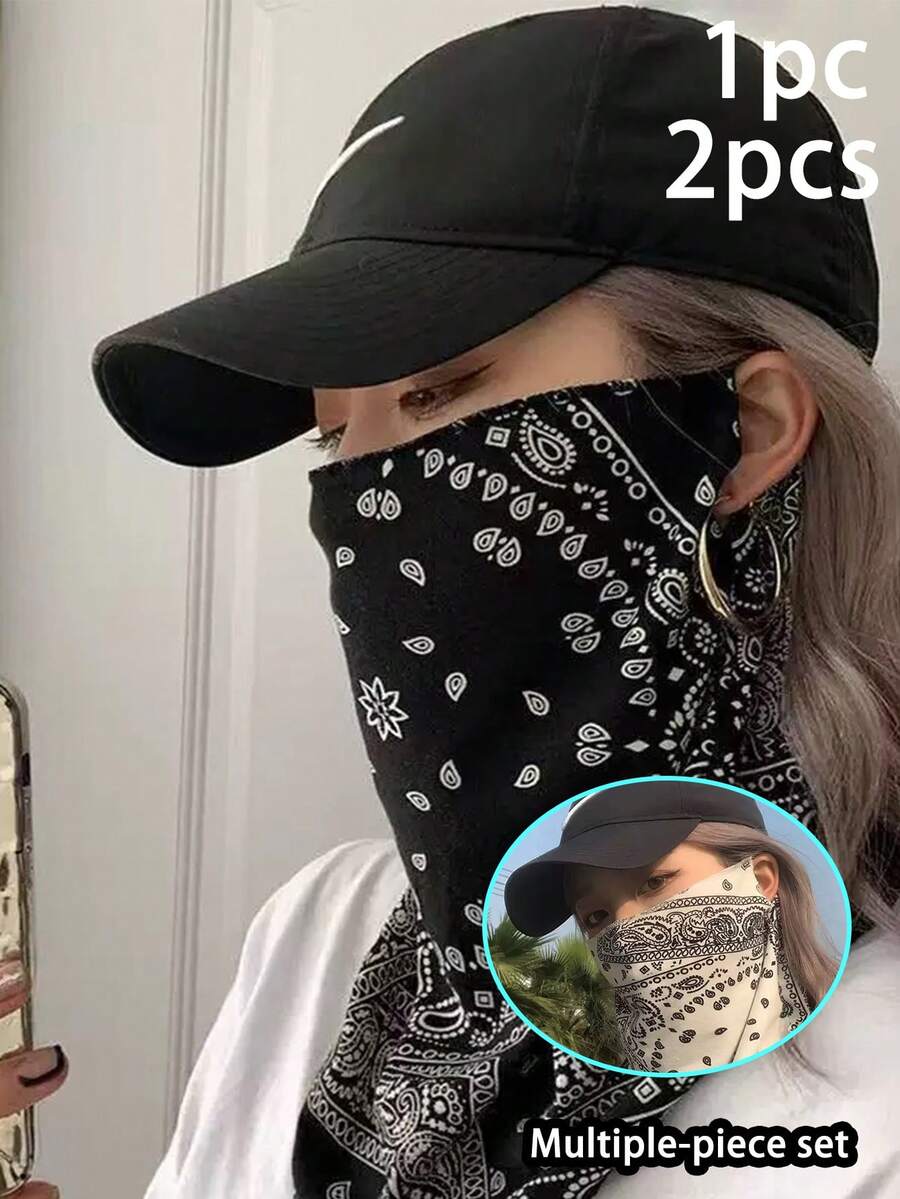1/2/4pcs All-Season Outdoor Scarf Face Mask Cashew Breathable Cycling Hunting Mask, Summer Running, Hiking, Cycling, Sun Protection, UV Protection Outdoor Sports, UV Protection Cycling Protective Mask - Multicolor - View 1