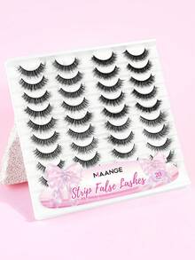 MAANGE 20 Pairs Large Capacity Mixed Style False Eyelashes Set, Cat Eye Cartoon Lashes, Lightweight Airy Feather-Like Dense 3D Soft Full Strip Lashes, Natural Thick Makeup Versatile Multi-Style, Strip Lashes, Essential For Dating And Travel, Gift For Women, Large Capacity Makeup Brush Gift - Multicolor - View 10