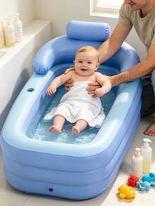 Portable Baby Bathtub, Foldable Non-Slip With Pillow Headrest, Soft Infant Bath Tub For Newborns, Suitable For Home Bathroom - Multicolor - View 11