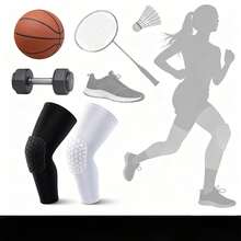 1 Pair Basketball Sports Accessories, High Elasticity Breathable Fabric, Lightweight And Snug Fit To Legs, Stretchable Without Tightness; Breathable And Moisture-Wicking Structure, Quick Moisture Absorption And Heat Dissipation During Sports, Suitable For All Seasons - Multicolor - View 1